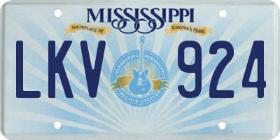 MS license plate LKV924