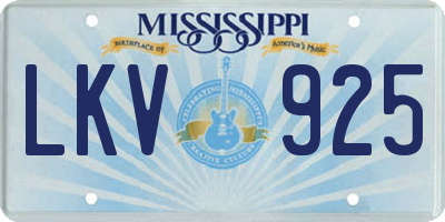 MS license plate LKV925