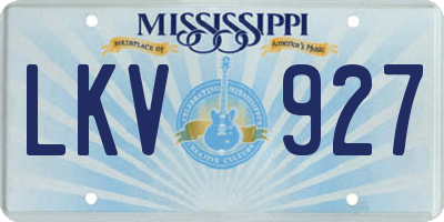 MS license plate LKV927