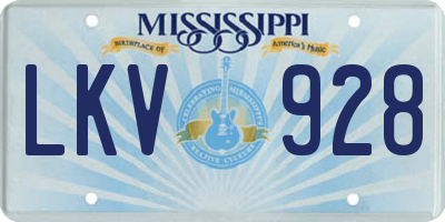MS license plate LKV928