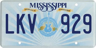 MS license plate LKV929
