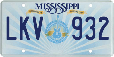 MS license plate LKV932