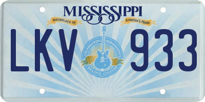MS license plate LKV933