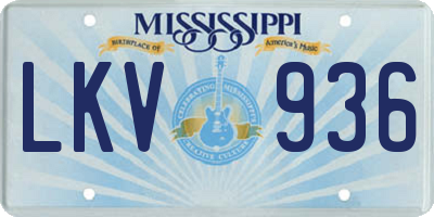 MS license plate LKV936