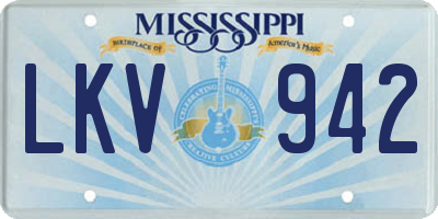 MS license plate LKV942