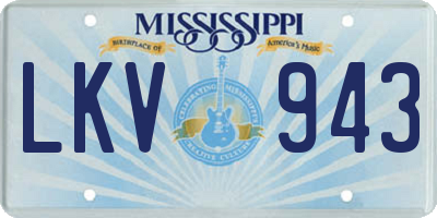 MS license plate LKV943