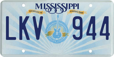 MS license plate LKV944