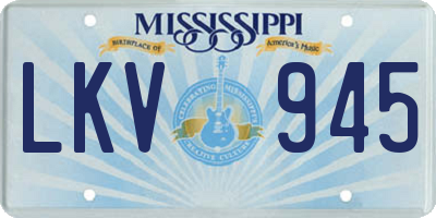 MS license plate LKV945