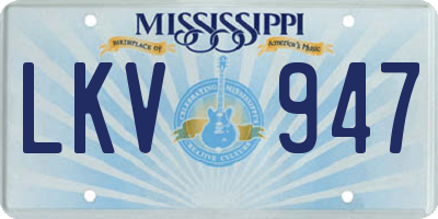 MS license plate LKV947