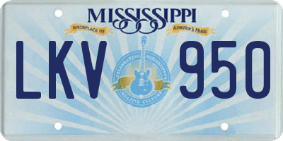 MS license plate LKV950