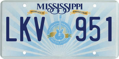MS license plate LKV951