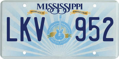 MS license plate LKV952