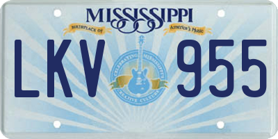 MS license plate LKV955