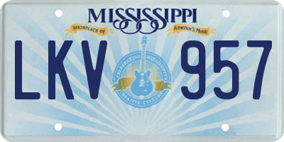 MS license plate LKV957