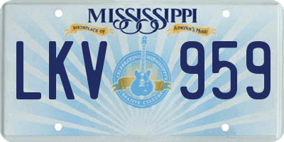 MS license plate LKV959