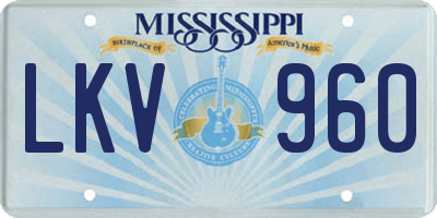 MS license plate LKV960