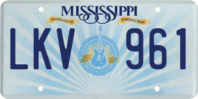 MS license plate LKV961