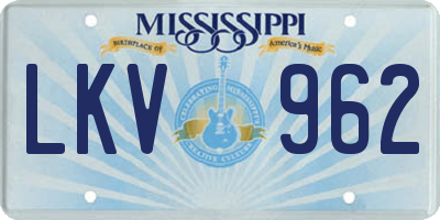 MS license plate LKV962