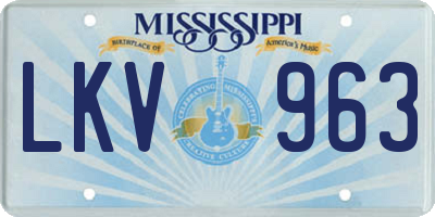 MS license plate LKV963
