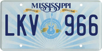MS license plate LKV966
