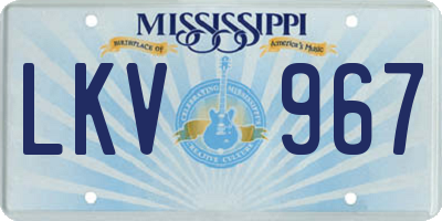 MS license plate LKV967