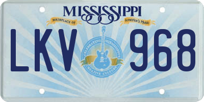 MS license plate LKV968
