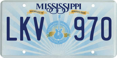 MS license plate LKV970