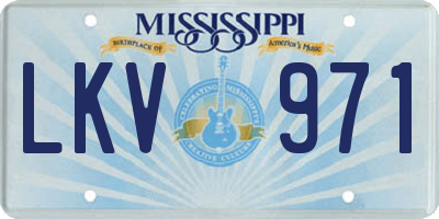MS license plate LKV971