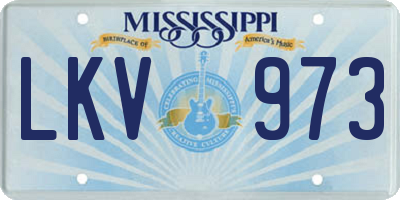 MS license plate LKV973