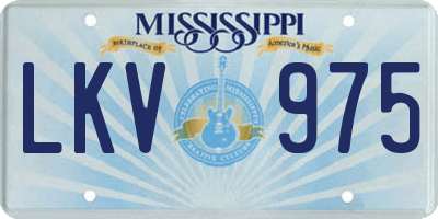 MS license plate LKV975