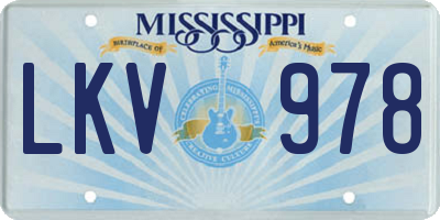 MS license plate LKV978