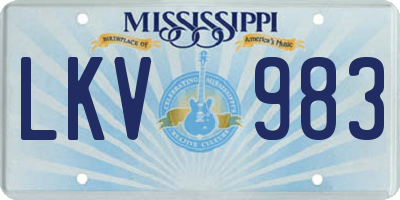 MS license plate LKV983