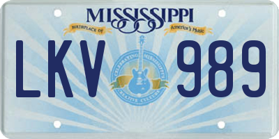 MS license plate LKV989