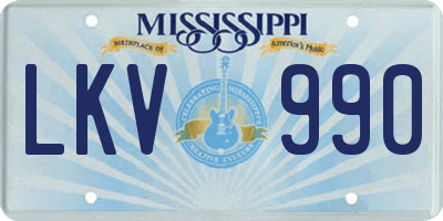 MS license plate LKV990