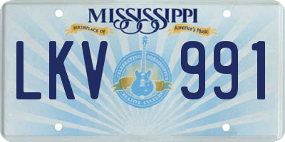 MS license plate LKV991