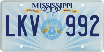 MS license plate LKV992