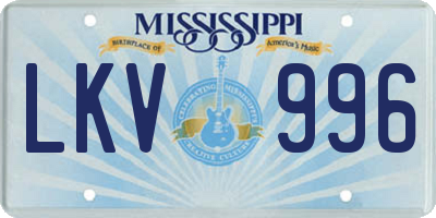 MS license plate LKV996
