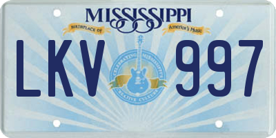 MS license plate LKV997