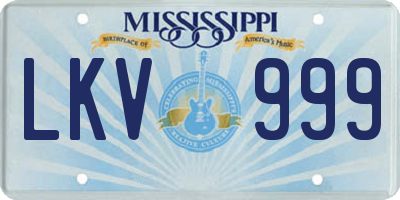 MS license plate LKV999