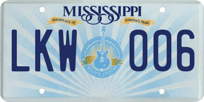 MS license plate LKW006