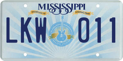 MS license plate LKW011