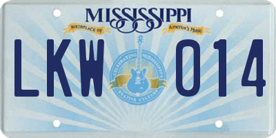 MS license plate LKW014