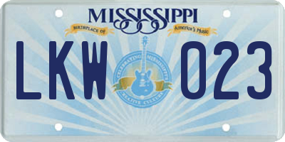 MS license plate LKW023