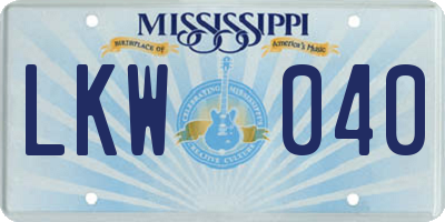 MS license plate LKW040
