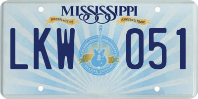 MS license plate LKW051