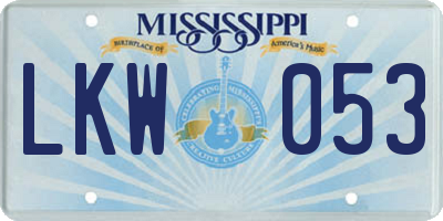 MS license plate LKW053