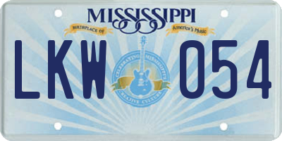 MS license plate LKW054