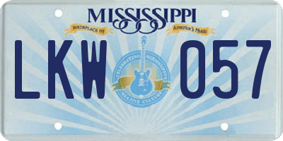 MS license plate LKW057