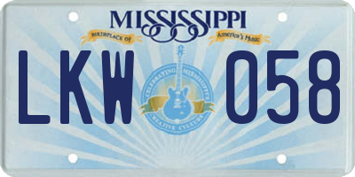 MS license plate LKW058