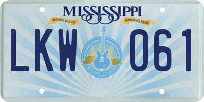 MS license plate LKW061